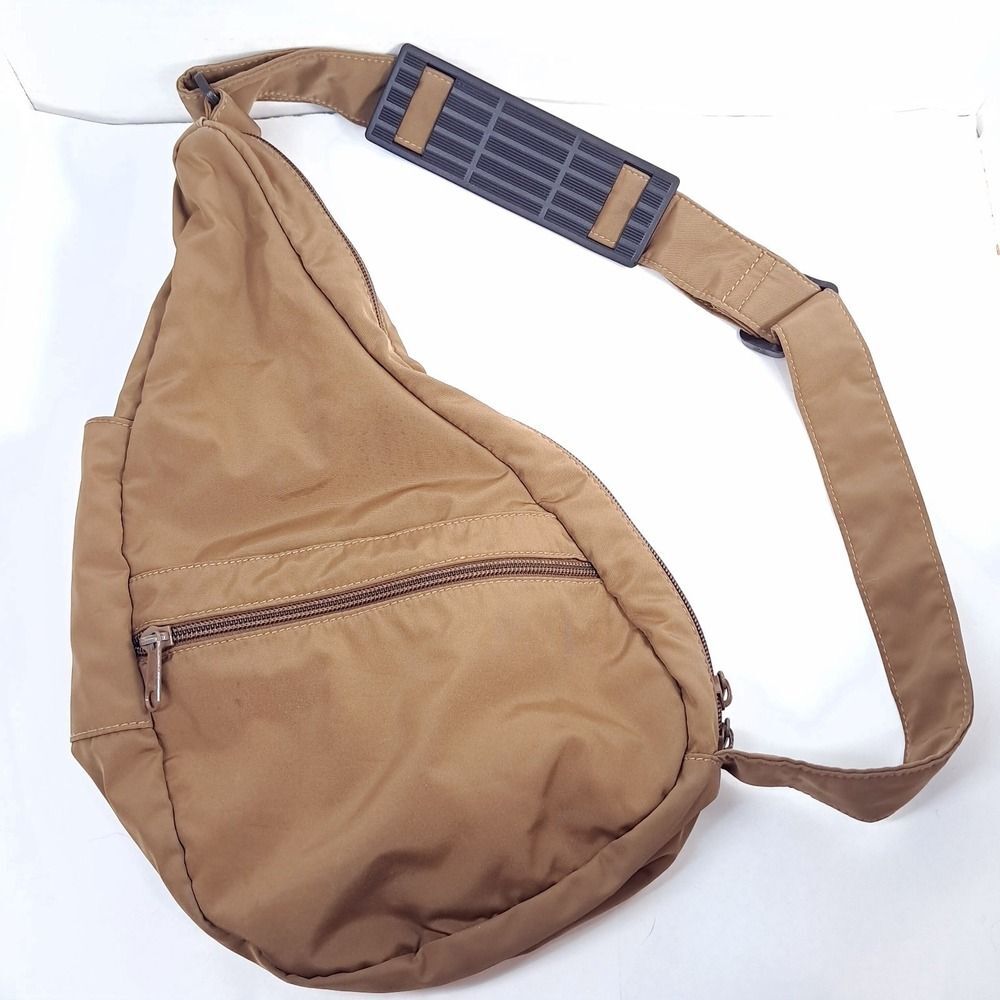 AmeriBag Healthy Back Bag brown Sling Purse nylon backpack crossbody kidney